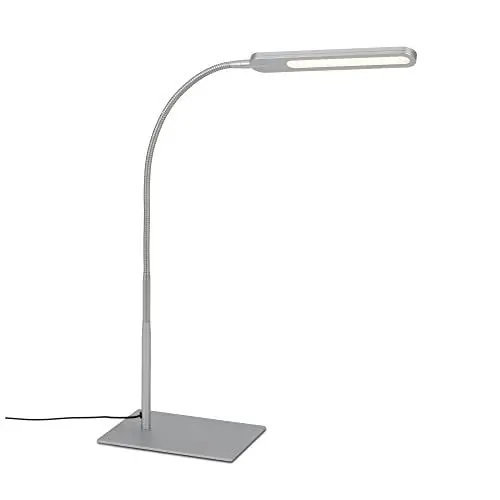 Produktbild: BRILONER - LED Schreibtischlampe mit Touch, in Stufen dimmbar, einstellbar in warmweiß und kaltweiß, Tischlampe, Lampe, Nachttischlampe, Tischleuchte, Deko, Bürolampe, 23x95 cm, Silberfarbig