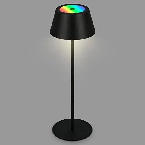 Produktbild: BRILONER - LED Tischlampe kabellos mit Touch, dimmbar in Stufen, höhenverstellbar, Nachttischlampe, Leselampe, LED Lampe, Campinglampe, Tischleuchte, Akkulampe, Outdoor Lampe, 38x12 cm, Schwarz