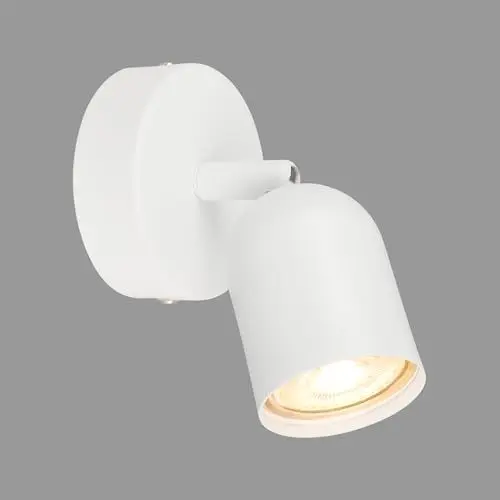 Produktbild: BRILONER - Leselampe, Wandleuchte Innen, GU10, max. 9 Watt, Schwenkbar, Lampe, Wandlampe Innen, Wohnzimmerlampe, Bürolampe, Flurlampe, Leseleuchte, 13x8x8,5 cm (LxDxH), Weiß-Metall