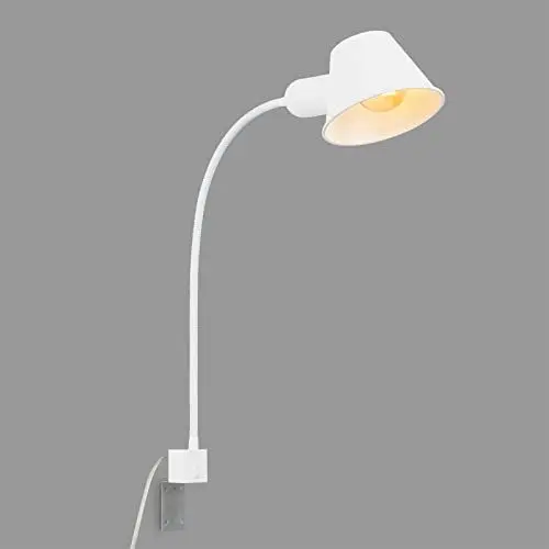 Produktbild: BRILONER - Leselampe mit Ein/Aus-Schalter, schwenkbar, viele Befestigungspositionen, Wandleuchte Innen, Wandlampe, Bettlampe, Lampe Bett, Leselicht, Nachttischlampe, 63x14 cm, Weiß
