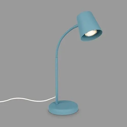 Produktbild: BRILONER – Nachttischlampe, Schreibtischlampe Schwenkbar, Tischlampe GU10 für Home Office mit Kabelschalter, Leselampe, Taubenblau