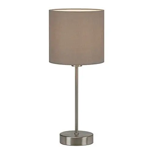 Produktbild: BRILONER - Nachttischlampe mit Lampenschirm aus Stoff, Ein-/Ausschalter, E14 Fassung, max. 25 Watt, Tischlampe, Lampe, Schreibtischlampe, Tischleuchte, Bürolampe, Leselampe Bett, 38,5x16 cm, Taupe