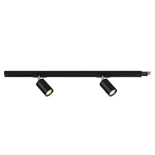 Produktbild: BRILONER - Schienensystem Rail Erweiterungsset, 2x GU10 Spots schwenkbar, erweiterbar, Lichtschienensystem Decke, Strahler Schiene, Deckenlampe, Deckenleuchte, Spotlight, 0,75 m, Schwarz