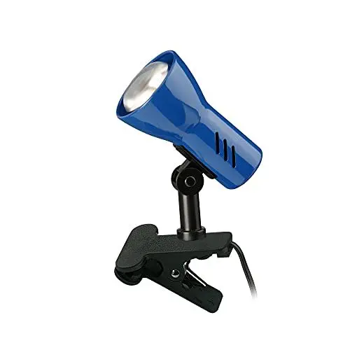 Produktbild: BRILONER - Schreibtischlampe mit Kabelschalter, schwenkbar, E14 Fassung, max. 40 Watt, Klemmlampe, Klemmleuchte, Nachttischlampe, Leselicht Kinder, Bürolampe, Leselampe Bett, 6,5x11,5x10,8 cm, Blau