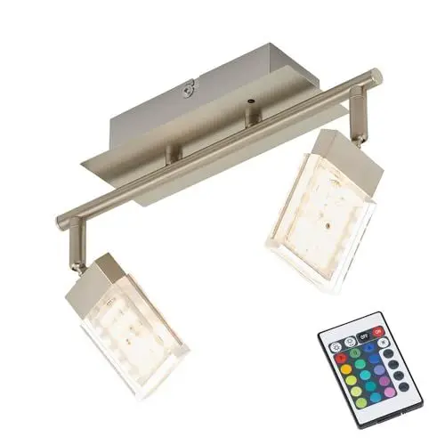 Produktbild: Briloner Leuchten 2530-022 LED Deckenstrahler, Farbsteuerung/Farbwechsel mit Fernbedienung, dimmbar, schwenkbar