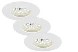 Produktbild: Briloner Leuchten 7204-036 LED, Einbaustrahler, LED Strahler, Spots, Deckenstrahler, Lampen Wohnzimmer, LED 230v, 5W, 400 Lumen, Badezimmer / Bad geeignet IP44, energiesparend, 3er Set, rund, weiß