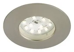 Produktbild: Briloner Leuchten 7231-012 LED Einbauleuchte, dimmbar, Einbaustrahler, LED Strahler, Spots, Deckenstrahler, Deckenspot, Lampen Wohnzimmer, LED Einbaustrahler 230v, Deckeneinbauleuchten, 5,5 Watt, 470 Lumen, Badezimmer / Bad geeignet IP44, energiesparend, rund, matt-nickel