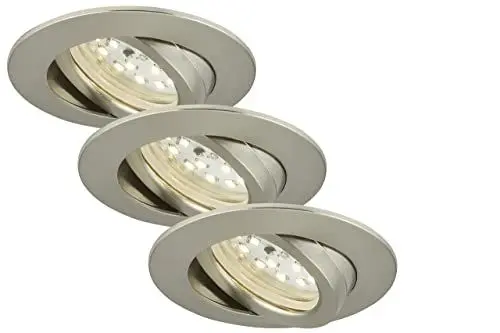 Produktbild: Briloner Leuchten LED Einbauleuchte, dimmbar, Einbaustrahler, LED Strahler, Spots, Deckenstrahler, Deckenspot, Lampen Wohnzimmer, LED Einbaustrahler 230v, Deckeneinbauleuchten, Einbaustrahler Set, schwenkbar, rund (Energieklasse A+)