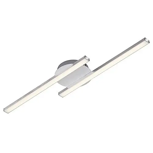 Produktbild: Briloner Leuchten – LED Deckenleuchte, Deckenlampe, 2-flammig, 2 x 6W, warm weißes Licht, 55.4 cm, aluminiumfarbig, Aluminium