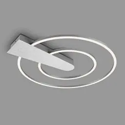 Produktbild: Briloner Leuchten - LED Deckenleuchte dimmbar in 3 Stufen, Memoryfunktion, warmweiße Lichtfarbe, LED Deckenlampe rund, aluminiumfarbig, Ø49,5 cm