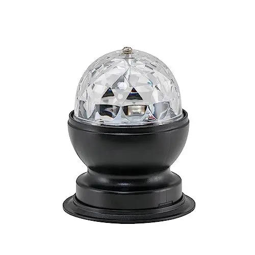 Produktbild: Briloner Leuchten - LED Party Tischleuchte, Tischlampe mit Lichteffekten, selbstdrehend, Partylicht, inkl. Kabelschalter, Schwarz