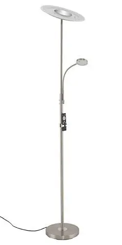 Produktbild: Briloner Leuchten - LED Stehlampe mit Lesearm, Stehleuchte Stufenlos Dimmbar mit Fernbedienung, Metall, 28 W, 2500 Lumen, Matt-Nickel, Höhe: 1.80 m