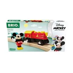 Produktbild: BRIO 32265 Batteriebetriebener Micky Maus Zug - Farbenfrohe Batterielok mit Waggon und Micky Maus Figur - Kompatibel mit Allen Produkten World