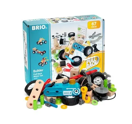 Produktbild: BRIO Builder 34595 Nachziehmotor-Konstruktionsset - Ergänzung Builder Konstruktionssystem, fördert das logische Denken - Empfohlen ab 3 Jahren