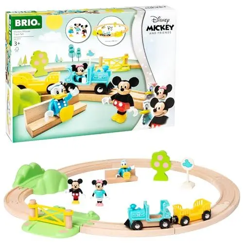 Produktbild: BRIO World 32277 Micky Maus Eisenbahn-Set - Ergänzung Holzeisenbahn - Empfohlen ab 3 Jahren