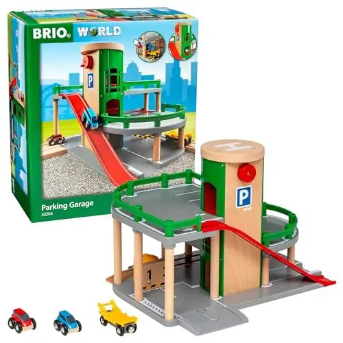 Produktbild: BRIO World 33204 Parkhaus, Straßen & Schienen - Eisenbahnzubehör Holzeisenbahn - Empfohlen für Kinder ab 3 Jahren