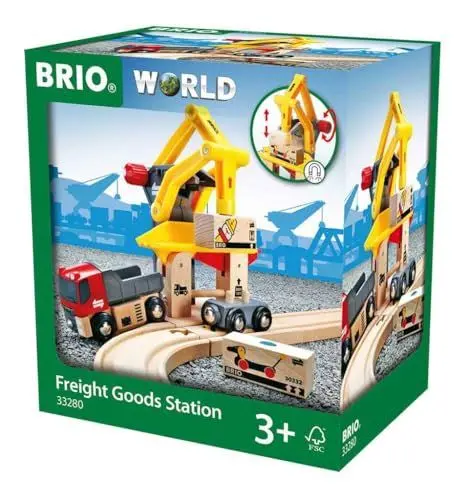 Produktbild: BRIO World - 33280 Frachtverladestation - Eisenbahnzubehör Holzeisenbahn, Kleinkinderspielzeug empfohlen für Kinder ab 3 Jahren