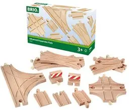 Produktbild: BRIO World 33307 Schienen- und Weichensortiment - 11 Weichen aus Buchenholz Holzeisenbahn - Empfohlen für Kinder ab 3 Jahren