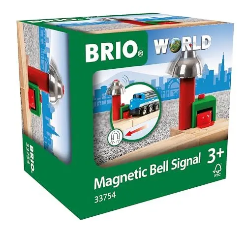 Produktbild: BRIO World 33754 Magnetisches Glockensignal - Eisenbahnzubehör Holzeisenbahn - Kleinkinderspielzeug empfohlen für Kinder ab 3 Jahren