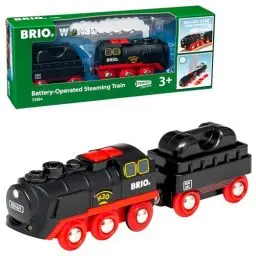 Produktbild: BRIO World 33884 Batterie-Dampflok mit Wassertank - Lokomotive mit echtem kühlen Dampf und Wasserbehälter zum Nachfüllen - Empfohlen ab 3 Jahren
