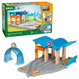 Produktbild: BRIO World 33975 Smart Tech Sound Waschstraße mit Werkstatt - Zubehör für die BRIO Holzeisenbahn - Interaktives Spielzeug empfohlen ab 3 Jahren