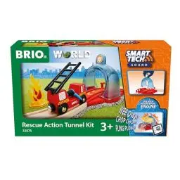 Produktbild: BRIO World 33976 Smart Tech Sound Feuerwehreinsatz - Zubehör für die BRIO Holzeisenbahn - Interaktives Spielzeug empfohlen ab 3 Jahren