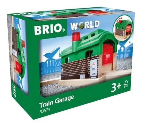 Produktbild: BRIO World - 63357400 - Drehbarer Lokschuppen mit Rolltor, Holzeisenbahn Zubehör, Kleinkind-Spielzeug ab 3 Jahre