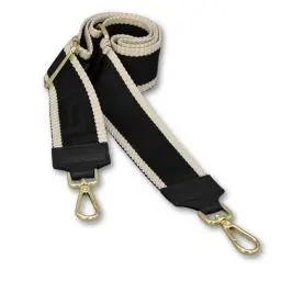 Produktbild: BRISE Taschengurt für Damen & Herren, 5cm Breiter Schultergurt, Verstellbarer 80-130 cm Taschenriemen aus Polyesterstoff und Leder, Stylischer Riemen mit 360 Drehbarer Kopf (Antic - Schwarz)