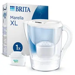 Produktbild: BRITA Wasserfilter Kanne Marella XL weiß (3,5l) inkl. 1x MAXTRA PRO All-in-1 Kartusche – Wasserfilter zur Reduzierung von Kalk, Chlor, Blei, Kupfer & geschmacksstörenden Stoffen im Wasser