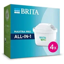 Produktbild: BRITA Wasserfilter Kartuschen MAXTRA PRO All-in-1 – 4er Pack|Original BRITA Ersatzkartusche für alle BRITA Kannen. Für frisches Wasser. Filtert Mikroverunreinigungen wie PFAS, Chlor, Kalk & Metalle