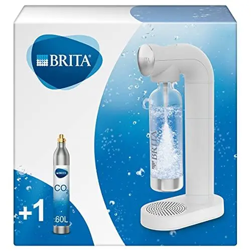 Produktbild: BRITA Wassersprudler sodaONE weiß inkl. CO2-Zylinder und BPA-freier PET-Flasche | Macht aus Leitungswasser prickelndes Sprudelwasser (bis zu 60l pro Zylinder)