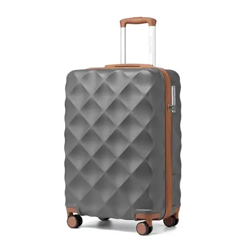 Produktbild: British Traveller Hartschalenkoffer Handgepäck Koffer 54 * 36.5 * 21.5cm Reisekoffer Handgepäck Koffer Trolleys ABS+PC mit TSA-Schloss Rollkoffer Suitcase Grau