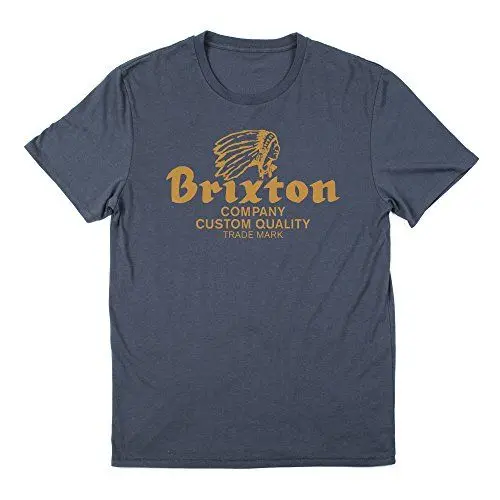 Produktbild: Brixton Herren T-Shirt TANKA Premium Steel Blue/Gold, L