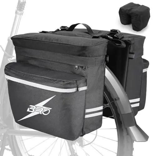 Produktbild: BRO wasserdichte Fahrradtasche als Doppeltasche, Fahrrad Gepäckträgertasche mit wasserdichtem Regenschutz, Fahrradtasche für E-Bikes und MTB