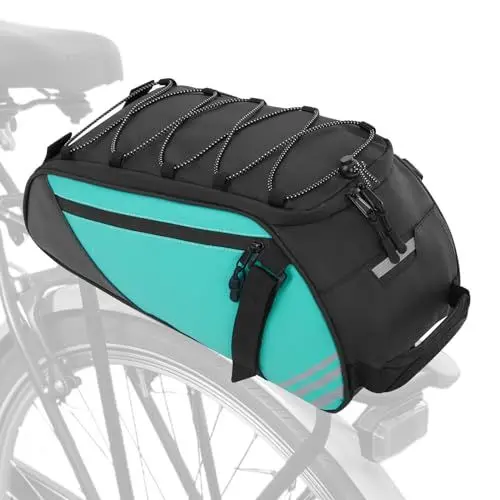 Produktbild: BRO wasserdichte Fahrradtaschen für Gepäckträger, Fahrrad Gepäckträgertasche mit reflektierenden Streifen - die perfekte Rücksitztasche für Reisen und Pendeln