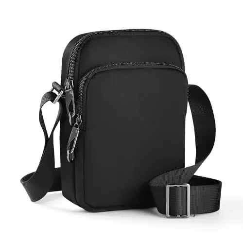 Produktbild: BROADREAM Anti Diebstahl Umhängetasche - Schultertasche mit Reißverschluss Lock & RFID-Blockierung, Wasserdicht Brusttasche Chest Crossbody Bag Herren Damen Tägliches Leben Reise