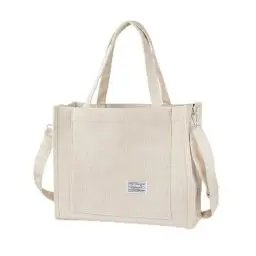 Produktbild: BROADREAM Cord Tasche Damen - Groß Handtasche Umhängetasche mit Reißverschluss,Schultertasche Shopper Damen Henkeltasche für Schule Einkauf Shopper Lässige täglich