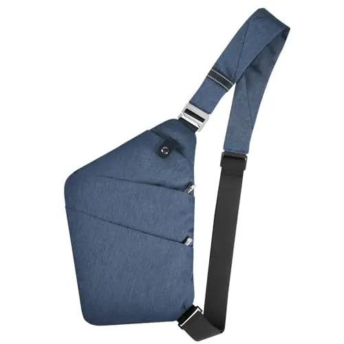 Produktbild: BROADREAM Schultertasche，Anti-Diebstahl Sling Bag，Schultertasche Herren Klein，Umhängetasche，Brusttasche，Herrentasche Klein，Crossbody Tasche Herren