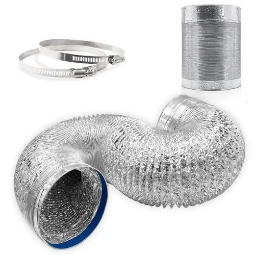 Produktbild: Brogachy Alu-Folienschlauch Ø 200mm, Aluminium Flexschlauch 3Meters, belüftungsschlauch, Abluftschlauch Flexibel, AC-Entlüftung, für Badezimmer, Hydroponik, Abzugshaube, Rohrventilator…