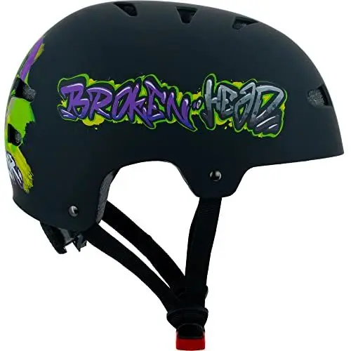 Produktbild: Broken Head Street Terror - Skaterhelm und Fahrradhelm - für MTB, BMX, Skates und Skateboard - Größenverstellbar (M (55-58 cm))