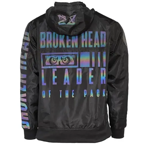Produktbild: Broken Head Windbreaker Leader of the Pack - Jacke für Sport & Freizeit - Regenjacke zum Motorrad-Fahren (XL, Schwarz-Rainbow-Reflective)