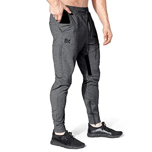 Produktbild: BROKIG Jogginghose Herren Baumwolle Sporthose Joggers Trainingshose Fitness Slim Fit Hose(Dunkelgrau,L)