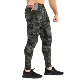 Produktbild: BROKIG Jogginghose Herren Baumwolle Sporthose Joggers Trainingshose Fitness Slim Fit Hose(Tarnfarbe grün,L)