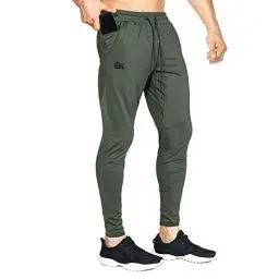 Produktbild: BROKIG Leichte Jogginghose Herren Fitnessstudio Trainingshose Slim Fit Sporthose Lang mit Taschen(Armeegrün,L)