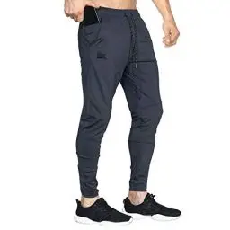 Produktbild: BROKIG Leichte Jogginghose Herren Fitnessstudio Trainingshose Slim Fit Sporthose Lang mit Taschen(Dunkelgrau,L)