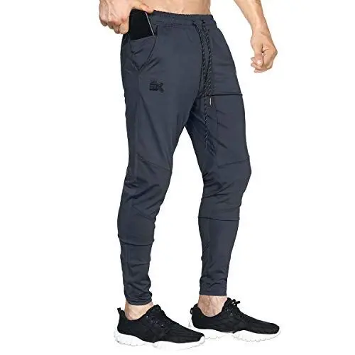 Produktbild: BROKIG Leichte Jogginghose Herren Fitnessstudio Trainingshose Slim Fit Sporthose Lang mit Taschen(Dunkelgrau,S)