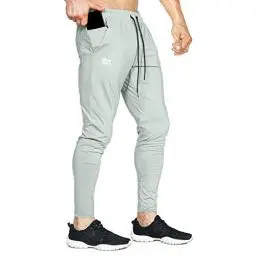 Produktbild: BROKIG Leichte Jogginghose Herren Fitnessstudio Trainingshose Slim Fit Sporthose Lang mit Taschen(Hellgrau,L)