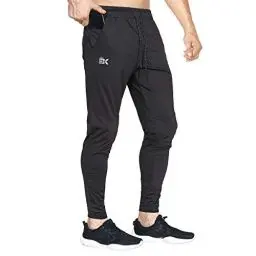 Produktbild: BROKIG Leichte Jogginghose Herren Fitnessstudio Trainingshose Slim Fit Sporthose Lang mit Taschen(Schwarz,L)