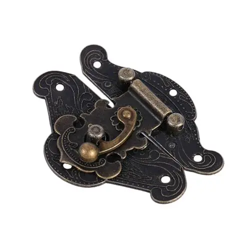 Produktbild: Verschluss Vintage Bronze Haspe Schließe Prägung mit Schrauben für Schrank (S 47 * 37mm)