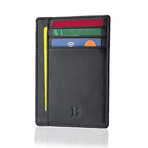 Produktbild: Bronzi® Geldbörse Herren | Geldbeutel Herren | Slim Wallet | Wallets for Men | Smart Wallet | RFID-Schutz | Geschenkbox - Italienische Marke (Schwarz)